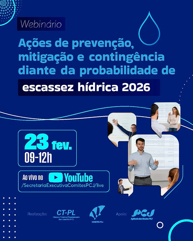 Webinário dos Comitês PCJ debate desafios e estratégias para a segurança hídrica em 2026